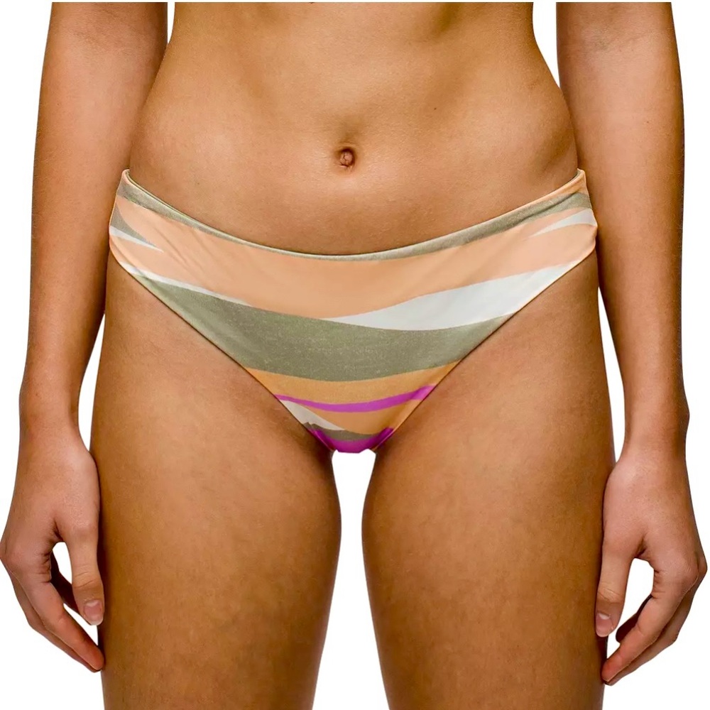 Prana Gemma Reversible Swim Bottom Waves Multicolor Bikini Bottom Size M